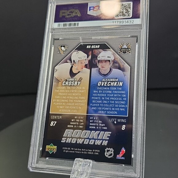 2005-06 Upper Deck - Rookie Showdown Alex Ovechkin, Sidney Crosby #SCAO PSA 9 - Picture 7 of 9